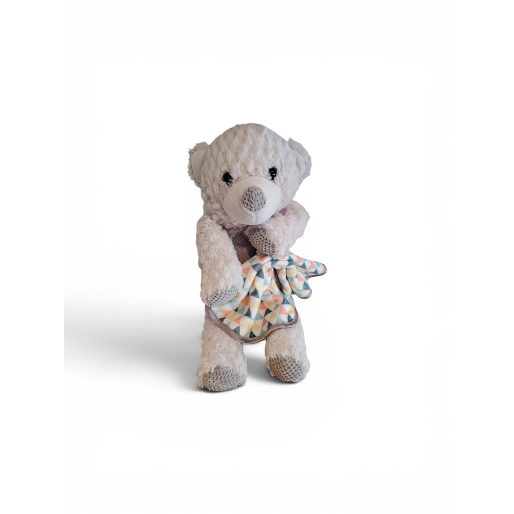 Scentsy Buddy Peyton the Polar Bear Plush Cream Geometric Blanket Scent Pocket